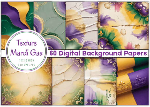 60 Texture-based Mardi Gras Backgrounds for Vibrant Design