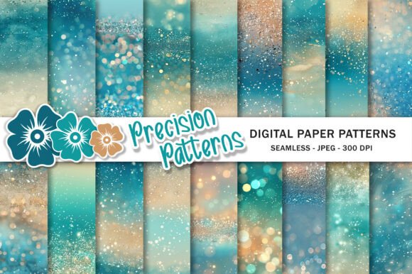 Aqua Beige Glitter Gradient Backgrounds: Your Go-To Digital Asset