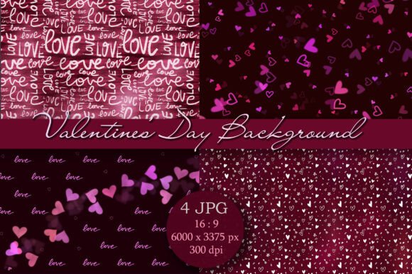 Elevate Your Designs with 4 Valentine's Day Backgrounds