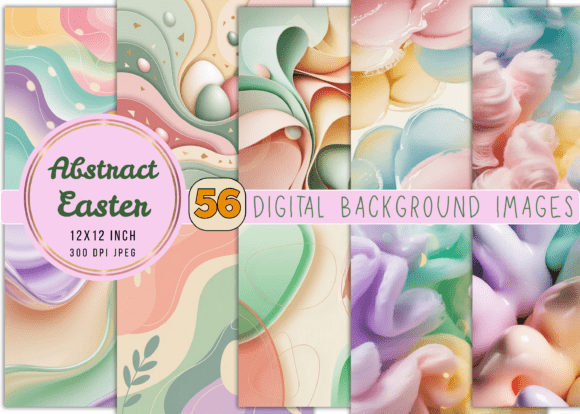 Elevate Your Spring Projects with Abstract Art Easter Digital Backgrounds