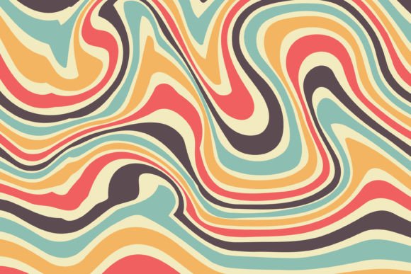 Groovy Hippie 70s Backgrounds: Waves, Swirls, and Timeless Style
