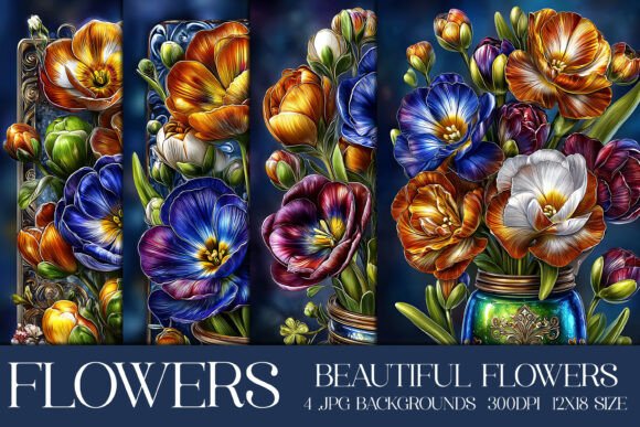 Pretty Luxury Floral Backgrounds -s1: Elevate Your Digital & Print Creations