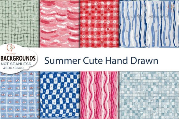 Summer Cute Hand Drawn Backgrounds: Your Design Toolkit