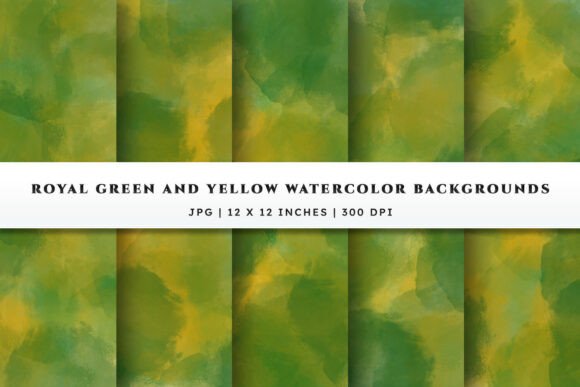 Vibrant Watercolor Backgrounds: Green & Yellow for Modern Design