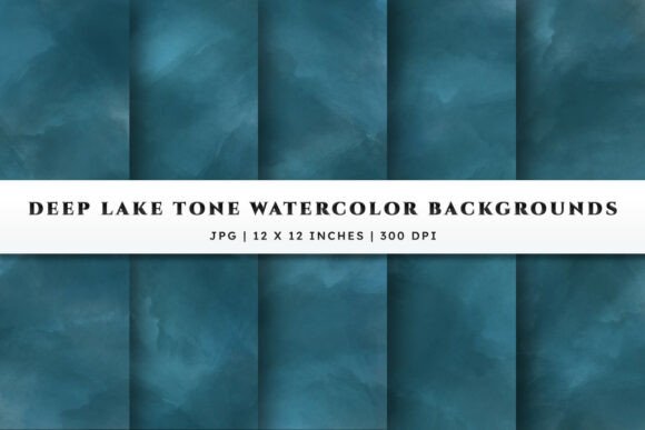 Watercolor Backgrounds - Deep Lake Tone: A Design Asset for Serene Projects